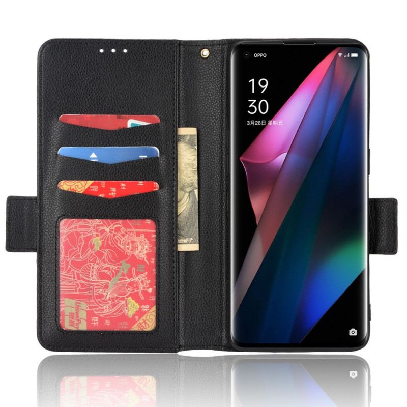 Fliptok / Bőrtok Oppo Find X3 Pro Flap Dupla Licsi Új Színek