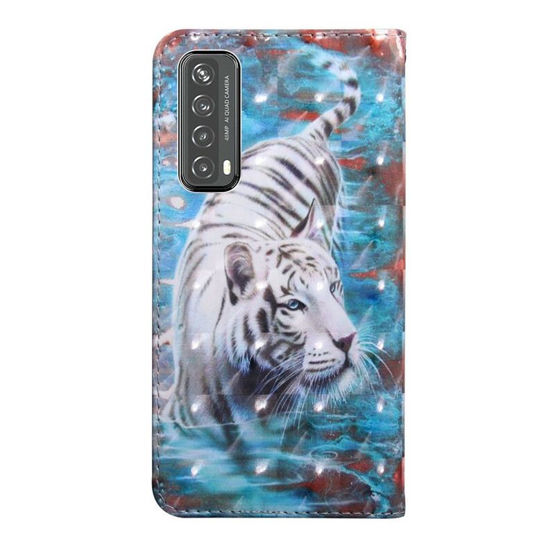 Fliptok / Bőrtok Huawei P Smart 2021 Fényfolt Lucien. A Tigris