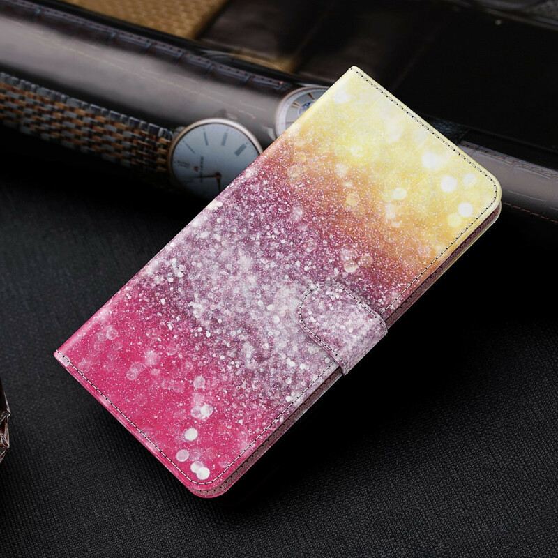 Fliptok / Bőrtok Huawei P Smart 2021 Magenta Glitter Gradiens