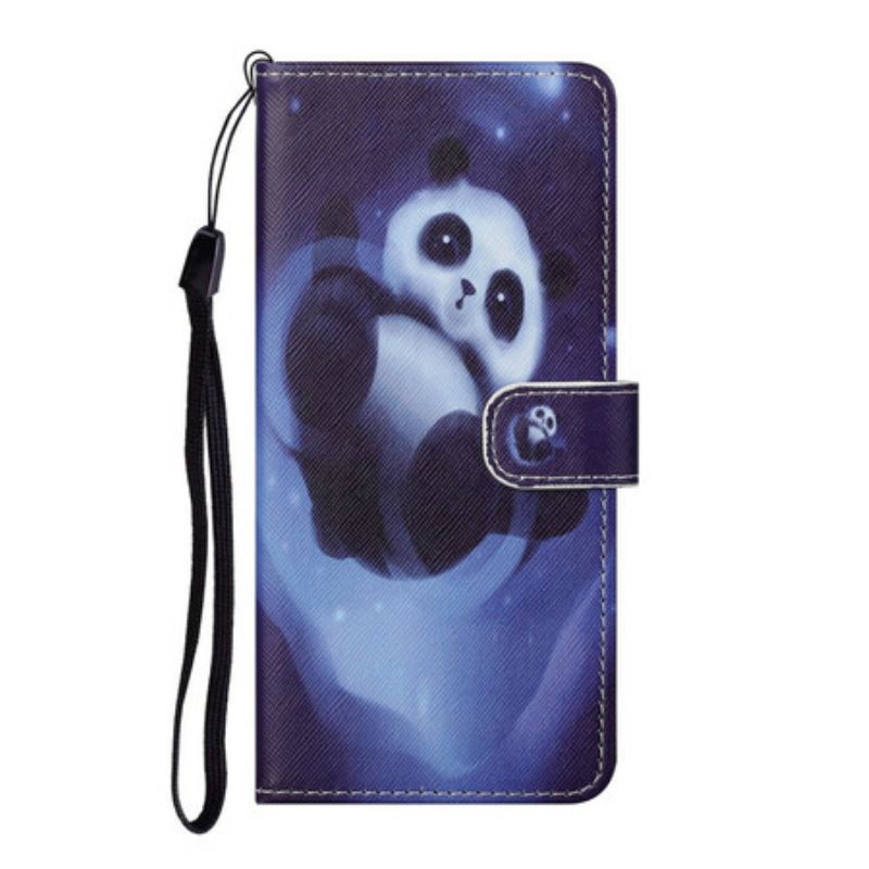 Fliptok / Bőrtok Huawei P Smart 2021 szíjjal Panda Space Kötéllel