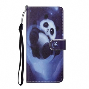 Fliptok / Bőrtok Huawei P Smart 2021 szíjjal Panda Space Kötéllel