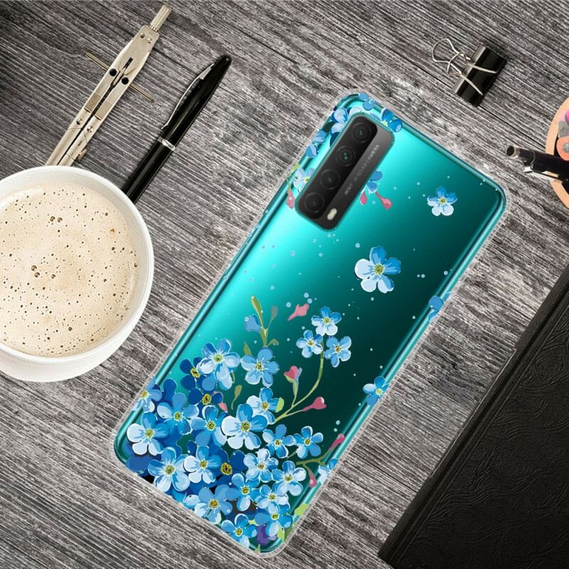 Tok Huawei P Smart 2021 Kék Virág Csokor