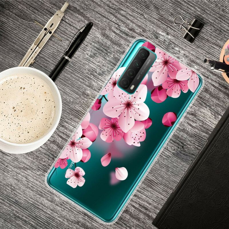 Tok Huawei P Smart 2021 Nagy Rózsaszín Virágok