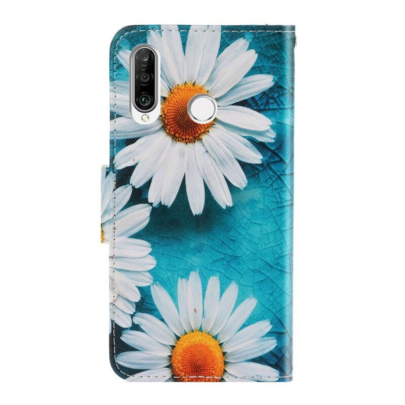 Kinyitható Tokok Huawei Y6p szíjjal Thong Daisies