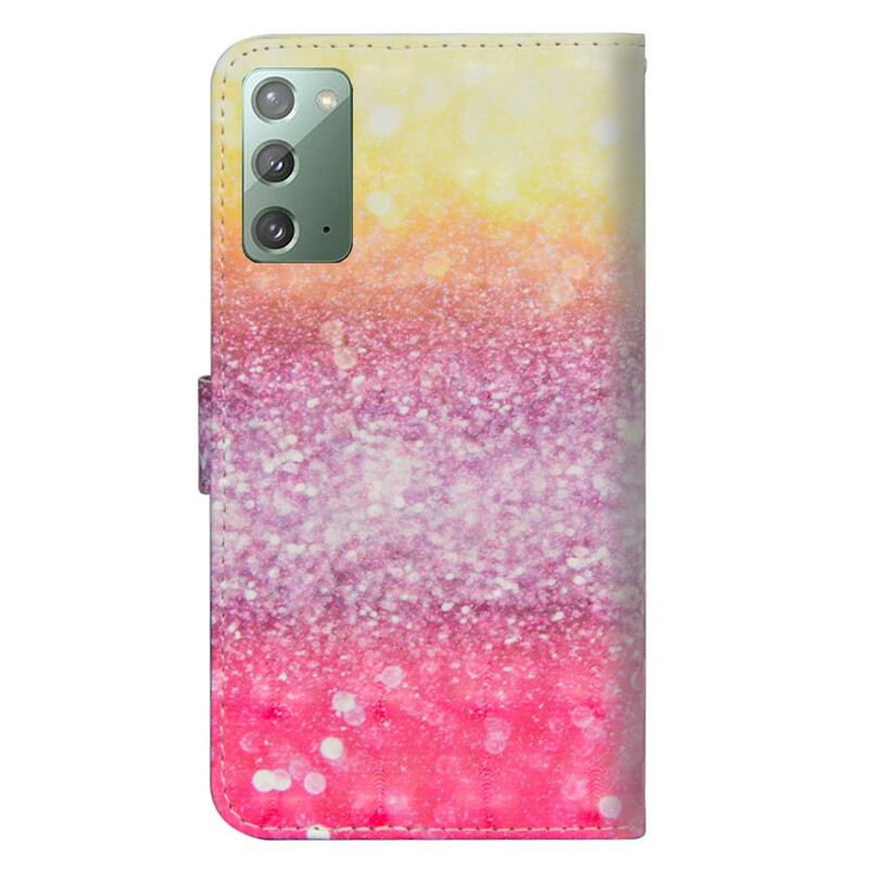 Fliptok / Bőrtok Samsung Galaxy Note 20 Magenta Glitter Gradiens