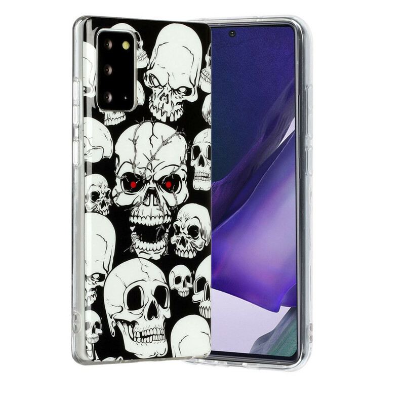 Tok Samsung Galaxy Note 20 Vigyázat Fluoreszkáló Koponyák