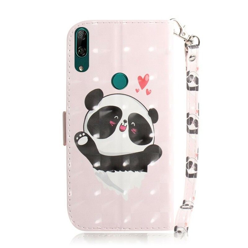 Fliptok / Bőrtok Huawei P Smart Z szíjjal Panda Love With Lanyard