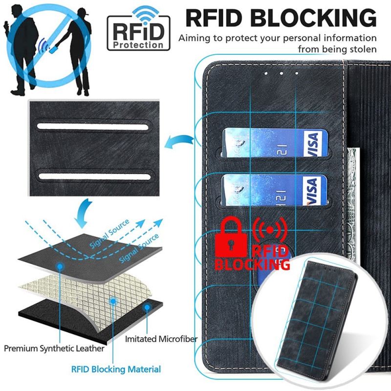 Fliptok Vivo Y22s Bőrtok Rfid