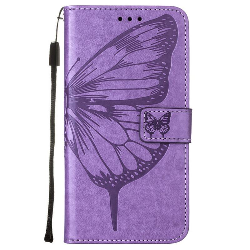 Fliptok / Bőrtok Xiaomi Mi 11 Lite 4G / 5G / 5G NE Butterfly Design Zsinórral