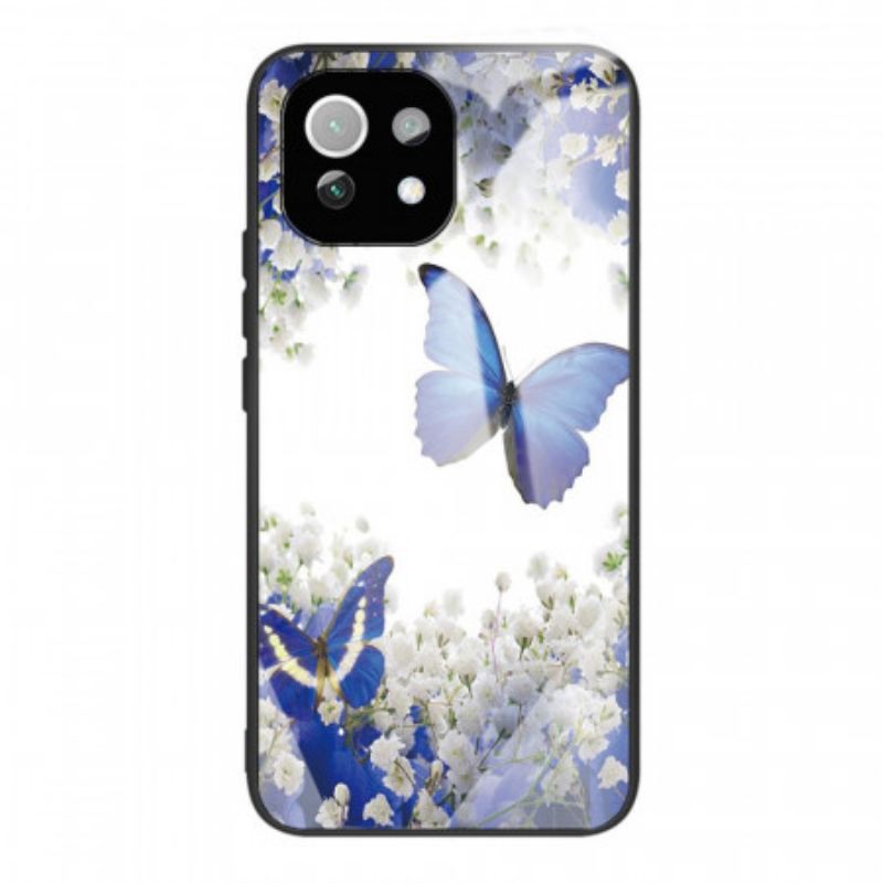 Tok Xiaomi Mi 11 Lite 4G / 5G / 5G NE Blue Butterflies Edzett Üveg