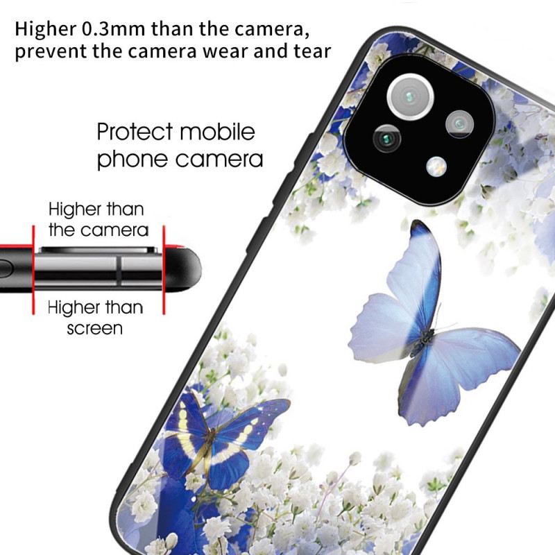 Tok Xiaomi Mi 11 Lite 4G / 5G / 5G NE Blue Butterflies Edzett Üveg