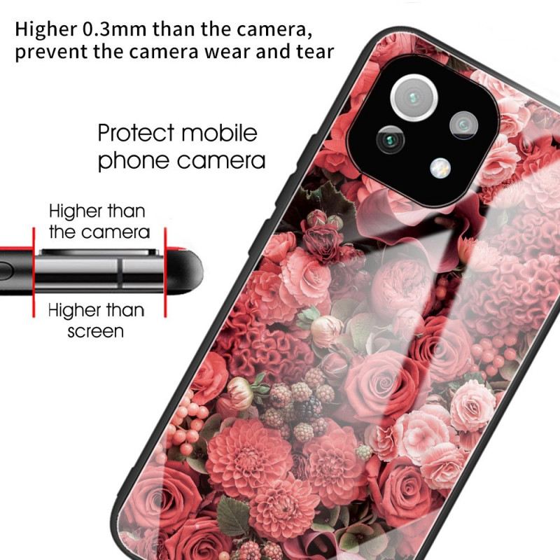 Tok Xiaomi Mi 11 Lite 4G / 5G / 5G NE Rose Flowers Edzett Üveg