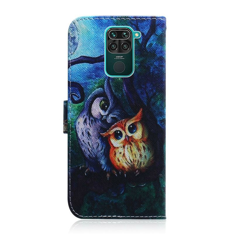 Fliptok / Bőrtok Xiaomi Redmi Note 9 Baglyok Festménye