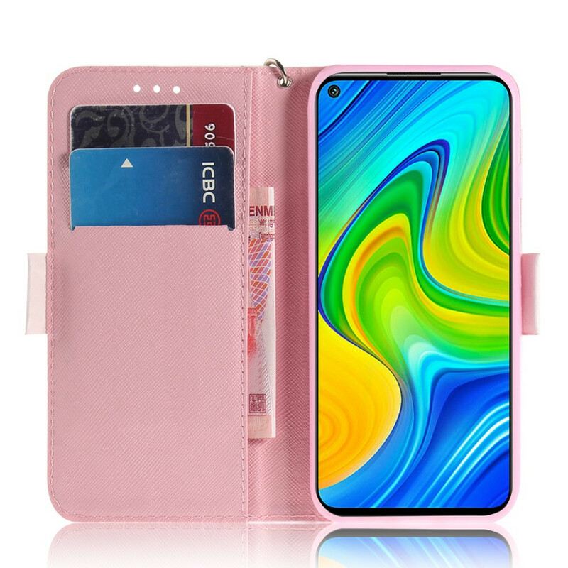 Fliptok / Bőrtok Xiaomi Redmi Note 9 szíjjal Pántos Szivattyú