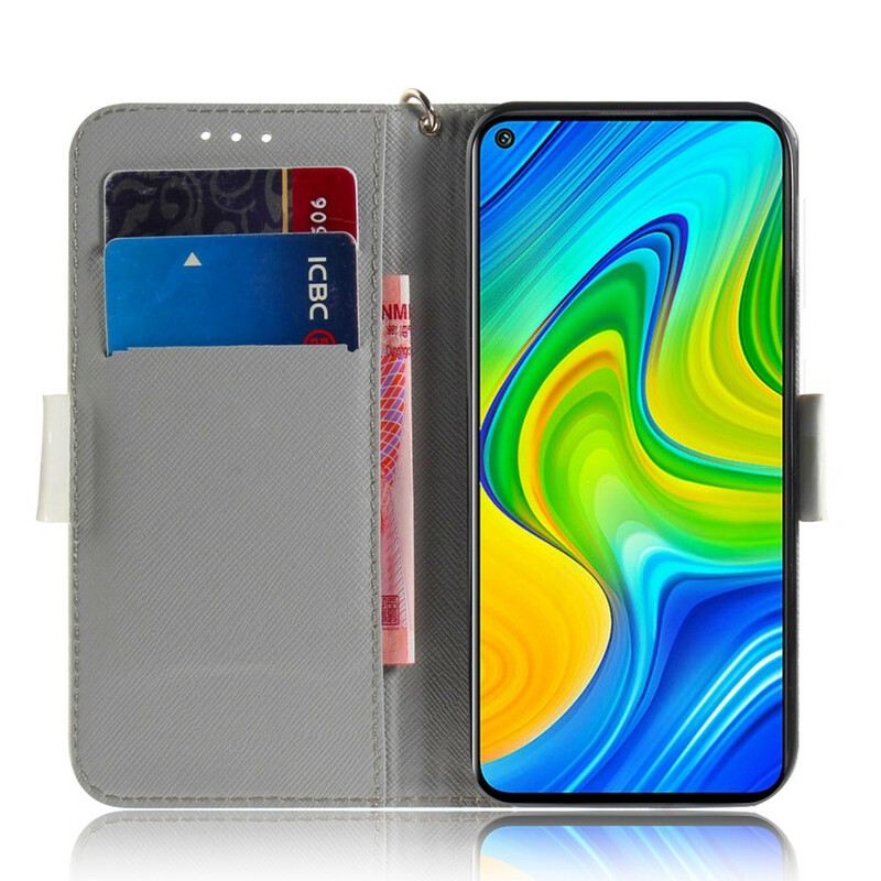 Fliptok Xiaomi Redmi Note 9 szíjjal Virágzó Ág Pánttal