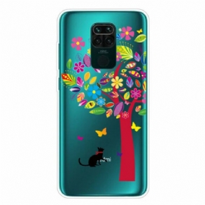 Tok Xiaomi Redmi Note 9 Macska A Színes Fa Alatt