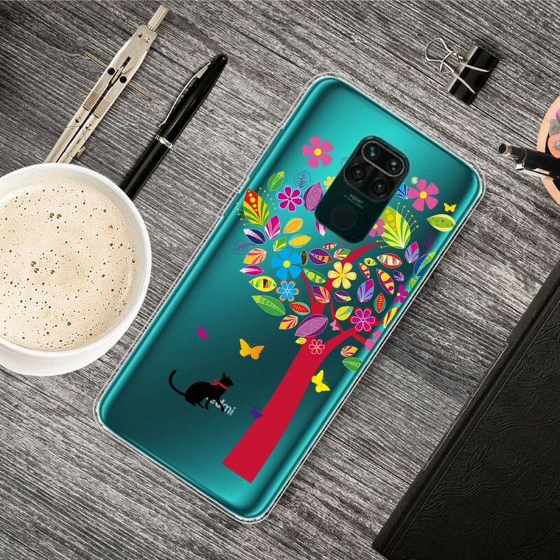 Tok Xiaomi Redmi Note 9 Macska A Színes Fa Alatt