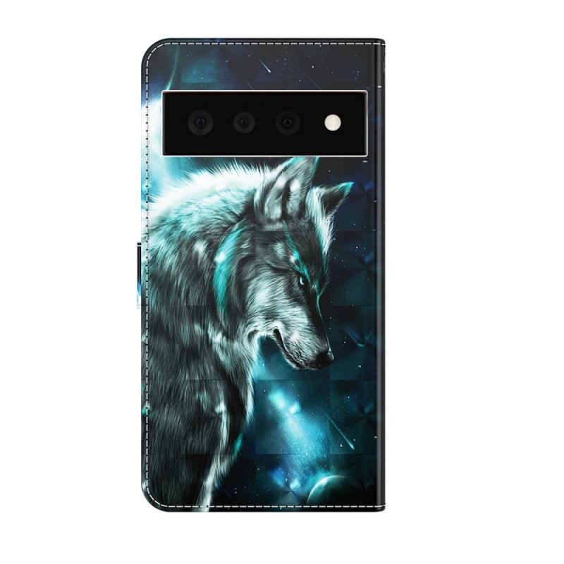 Fliptok / Bőrtok Google Pixel 6 Pro Majestic Wolf