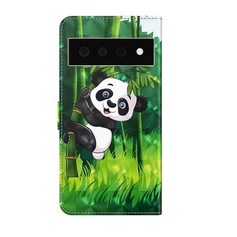 Fliptok / Bőrtok Google Pixel 6 Pro Panda És Bambusz