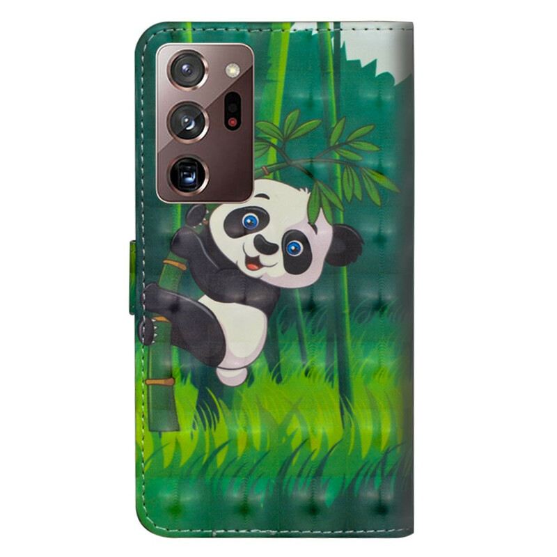 Fliptok / Bőrtok Samsung Galaxy Note 20 Ultra Panda És Bambusz