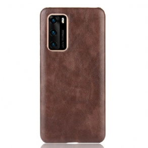 Tok Huawei P40 Litchi Performance Leather Effect