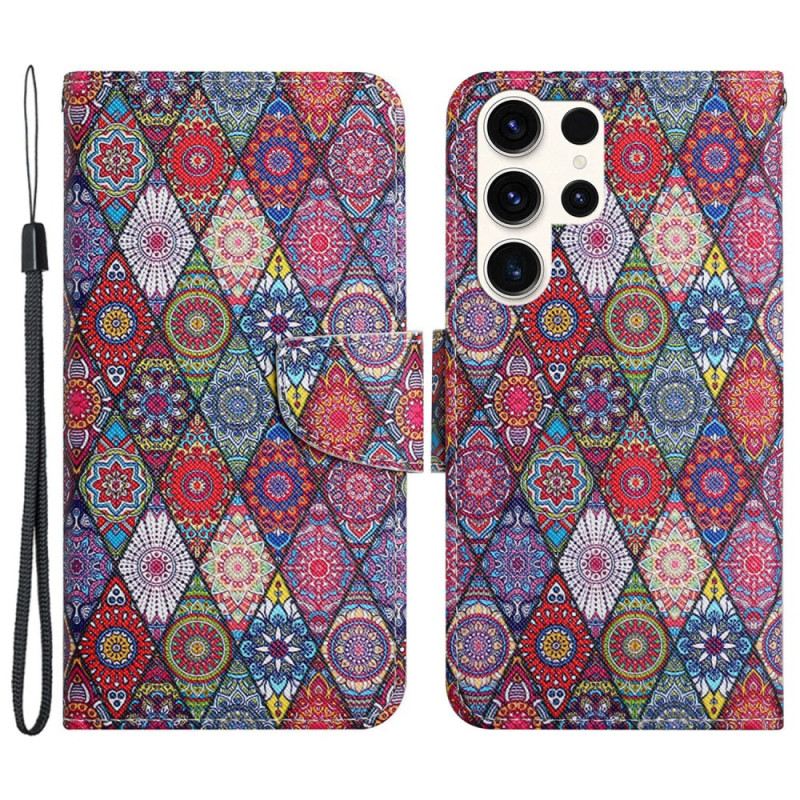 Kinyitható Tokok Samsung Galaxy S24 Ultra 5g Zsinóros Kaleidoszkóp