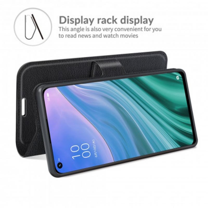 Fliptok / Bőrtok Oppo A54 5G / A74 5G Klasszikus Licsi Műbőr