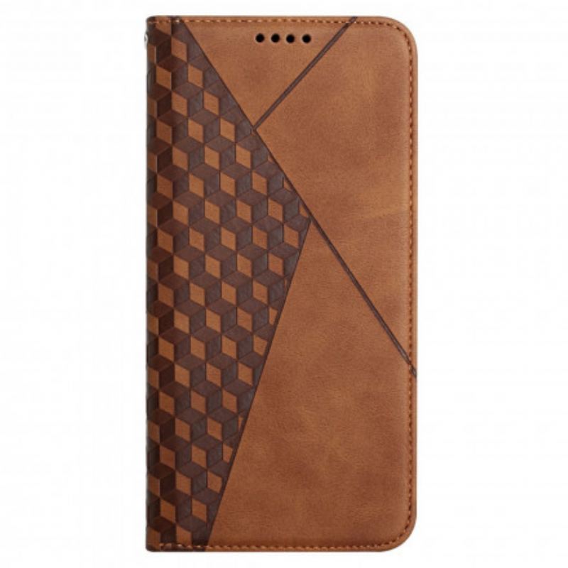 Fliptok Oppo A54 5G / A74 5G Bőrtok Cubic Style Skin-touch