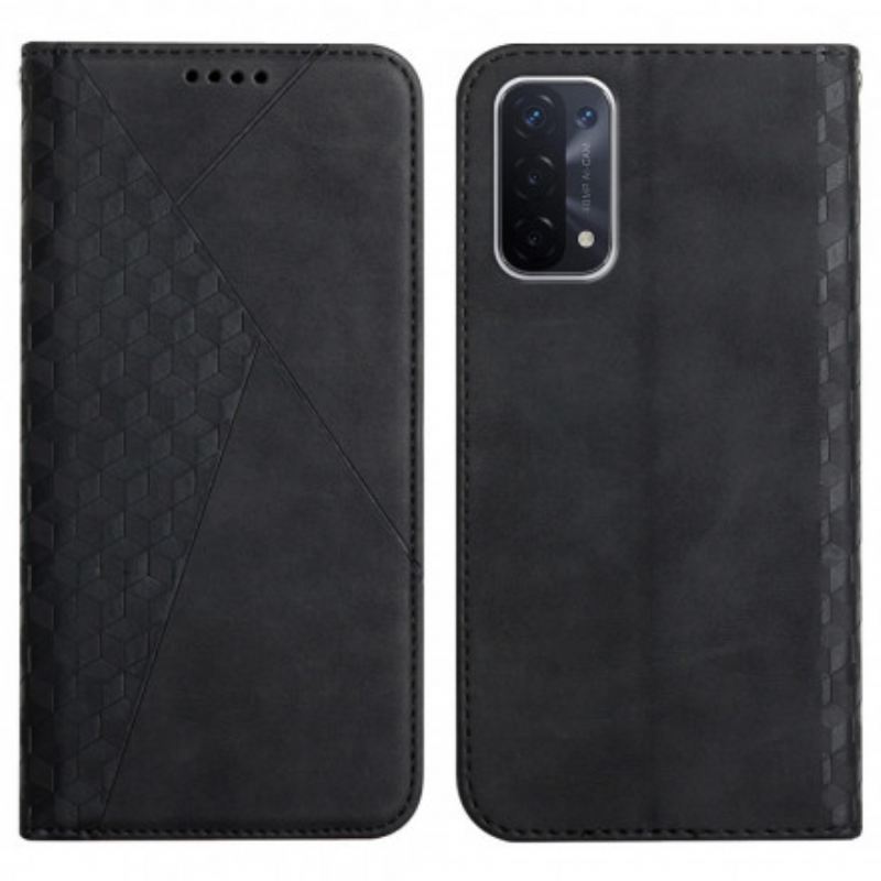 Fliptok Oppo A54 5G / A74 5G Bőrtok Cubic Style Skin-touch