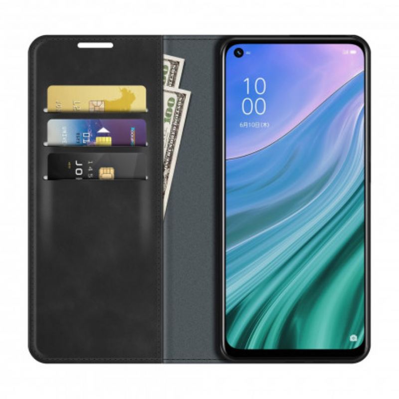 Fliptok Oppo A54 5G / A74 5G Bőrtok Skin Touch