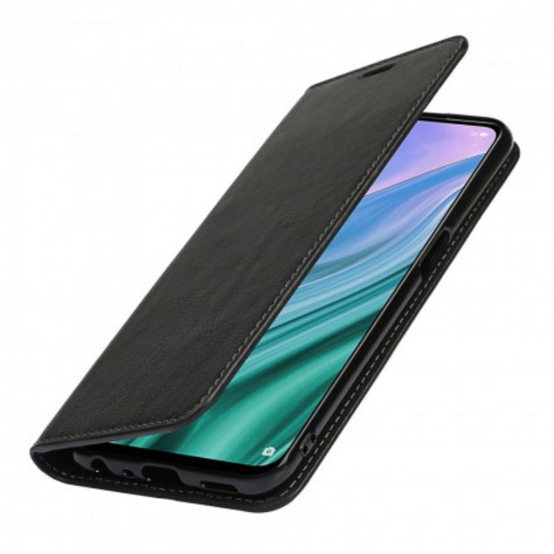 Fliptok Oppo A54 5G / A74 5G Bőrtok Valódi Bőr