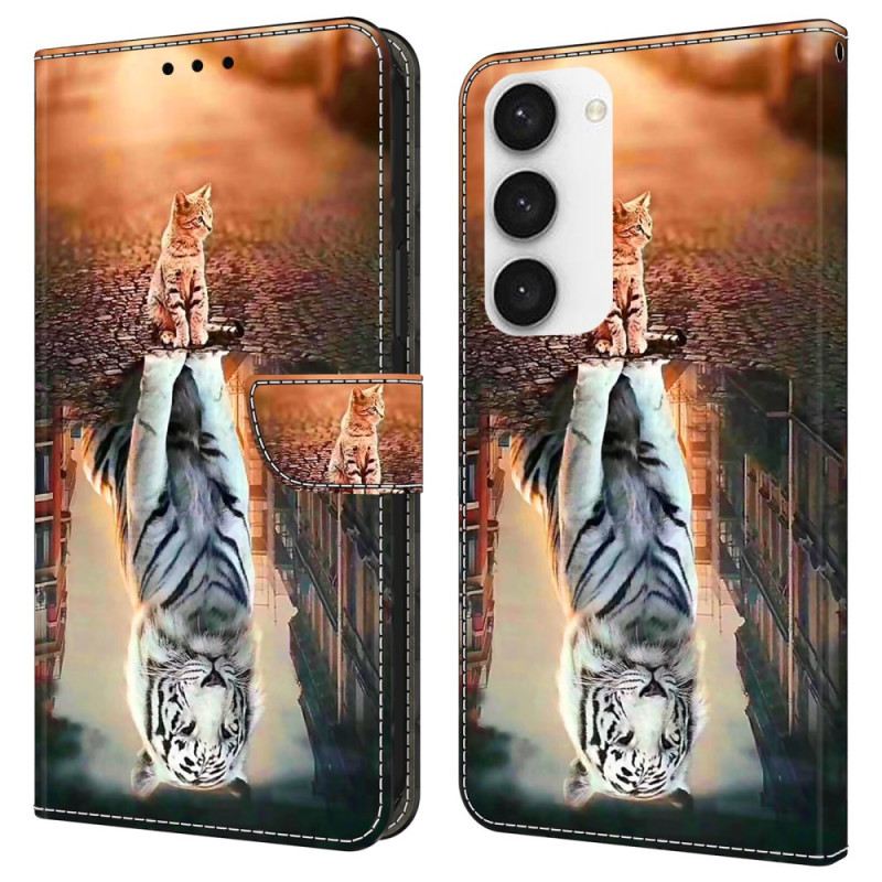 Fliptok Samsung Galaxy S24 Plus 5g Macska És Tigris 3d-s Mintája