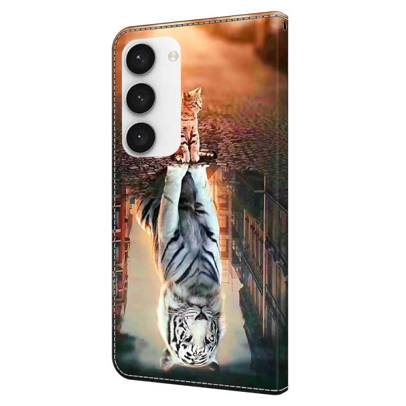 Fliptok Samsung Galaxy S24 Plus 5g Macska És Tigris 3d-s Mintája