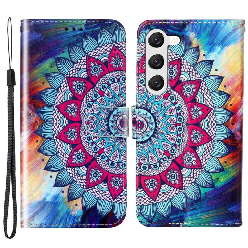 Fliptok Samsung Galaxy S24 Plus 5g Mandala Virág Szíjjal