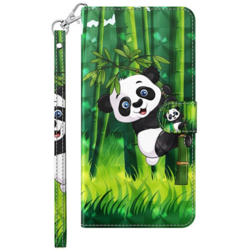 Fliptok Samsung Galaxy S24 Plus 5g Panda Hegymászó Szíjjal