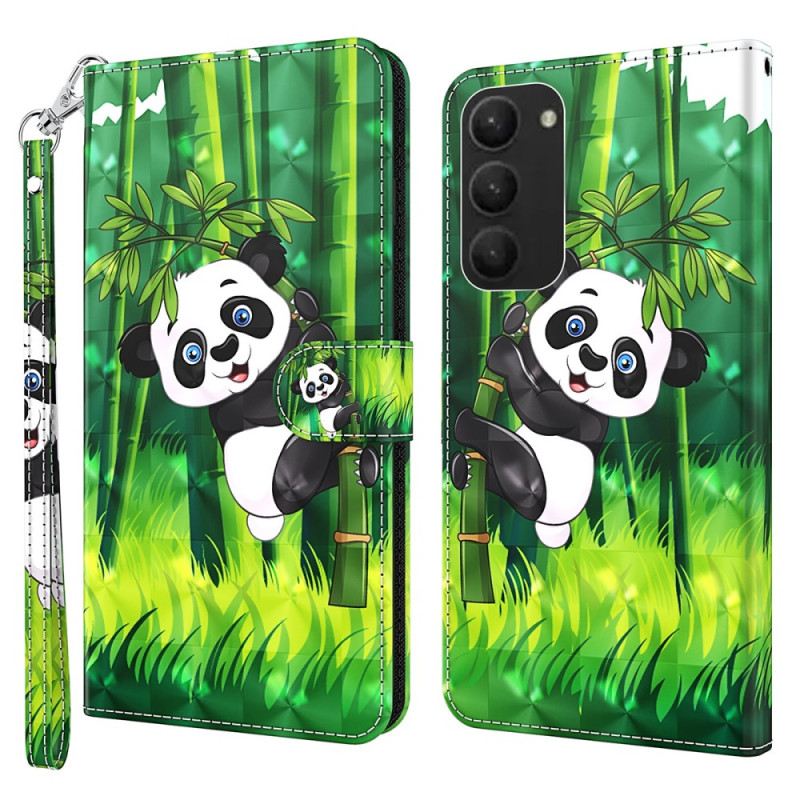 Fliptok Samsung Galaxy S24 Plus 5g Panda Hegymászó Szíjjal