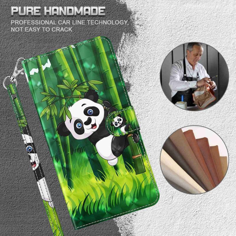 Fliptok Samsung Galaxy S24 Plus 5g Panda Hegymászó Szíjjal