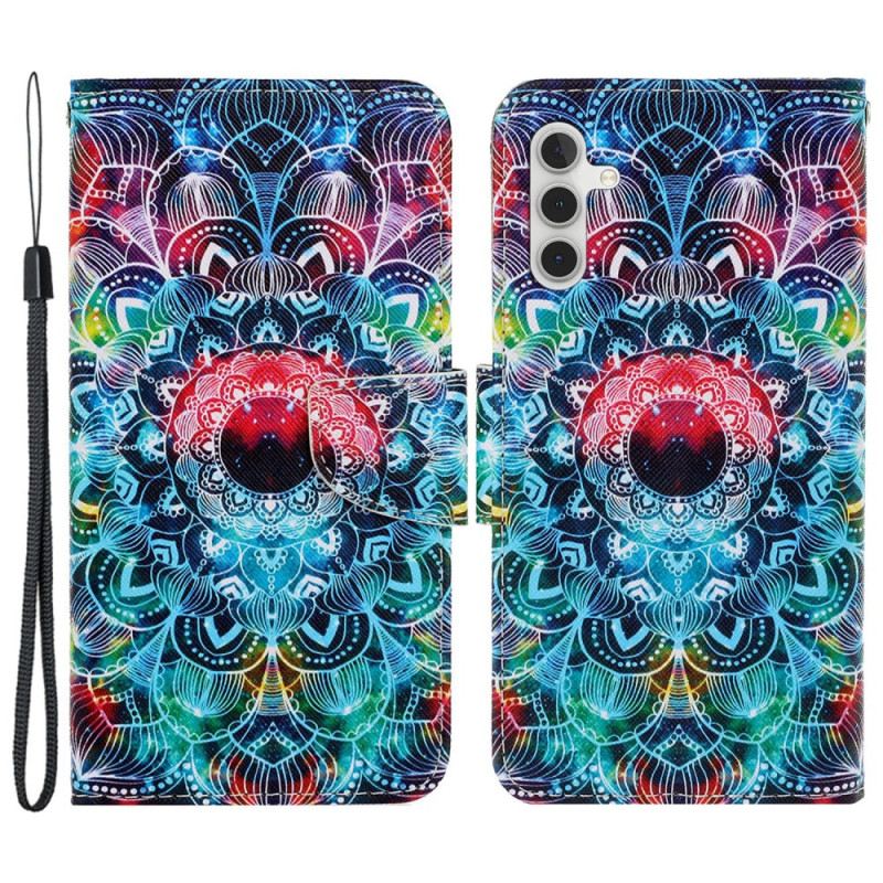 Kinyitható Bőrtok Samsung Galaxy S24 Plus 5g Mandala Szíjjal