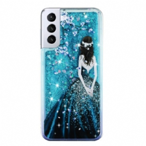 Tok Samsung Galaxy S24 Plus 5g Blue Girl Glitter Liquid