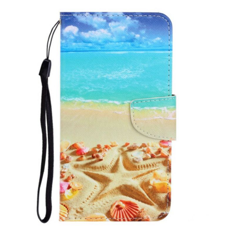 Fliptok / Bőrtok Samsung Galaxy S20 szíjjal Lanyard Beach