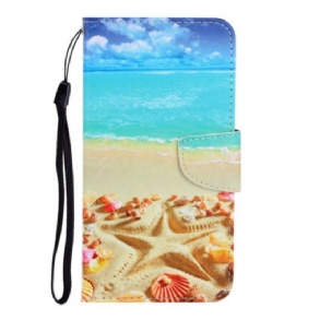 Fliptok / Bőrtok Samsung Galaxy S20 szíjjal Lanyard Beach