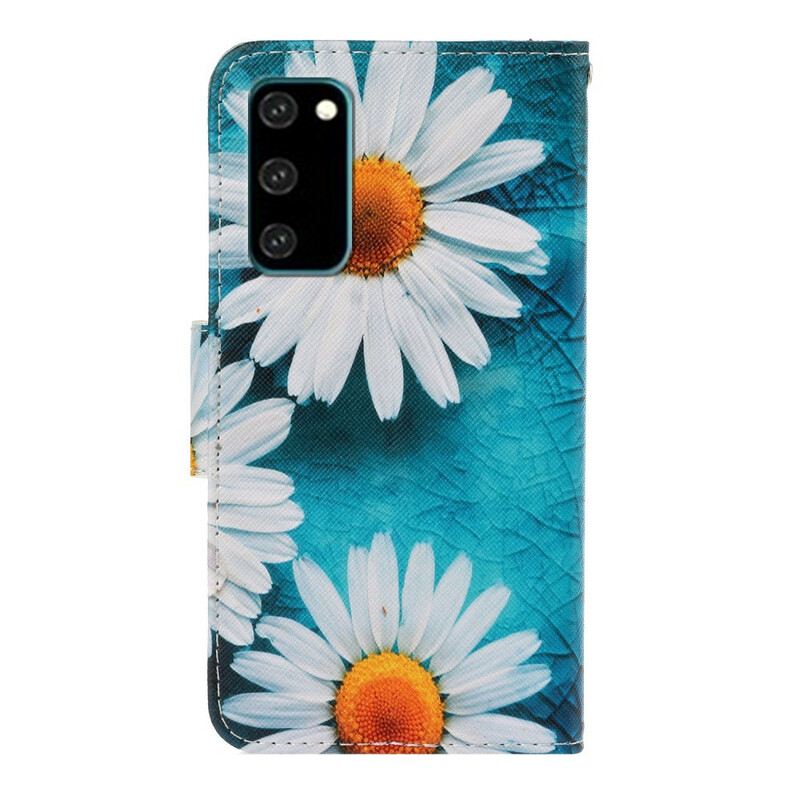 Fliptok / Bőrtok Samsung Galaxy S20 szíjjal Thong Daisies