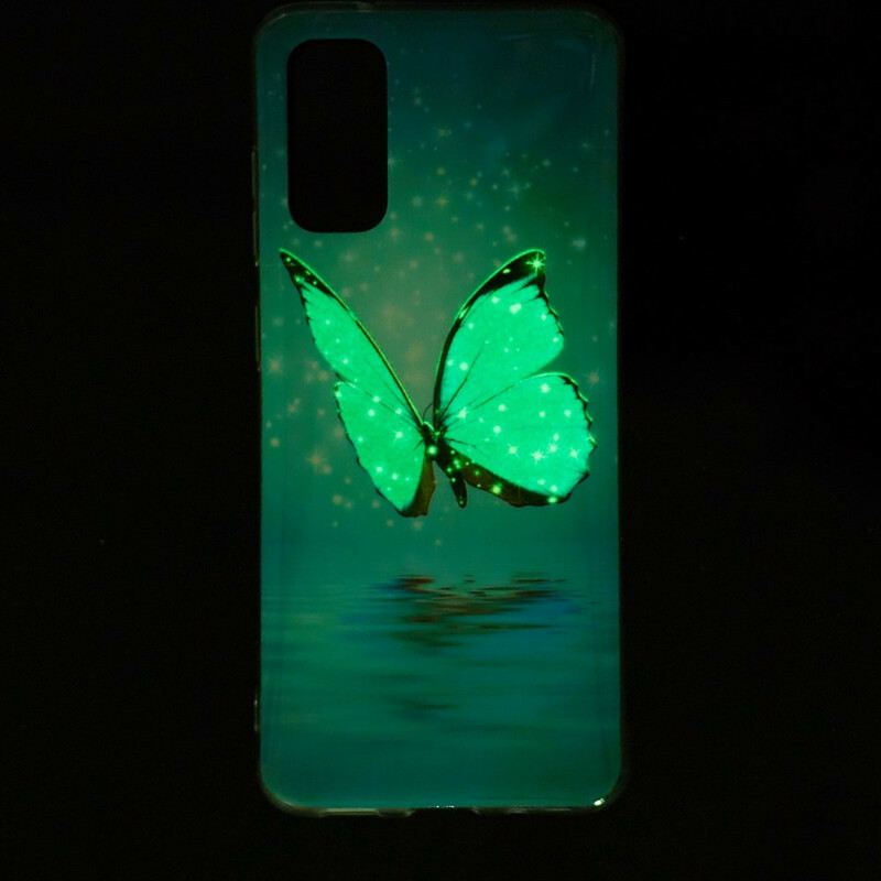 Telefontok Samsung Galaxy S20 Fluoreszkáló Kék Pillangó