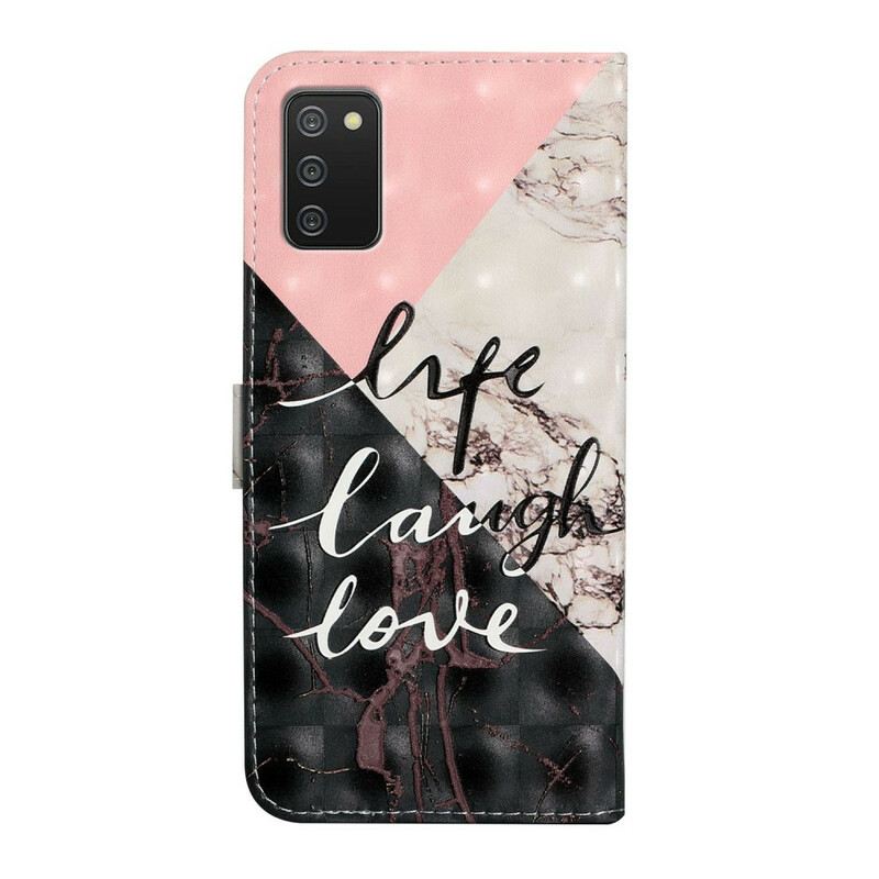 Fliptok / Bőrtok Samsung Galaxy A02s Life Laugh Love