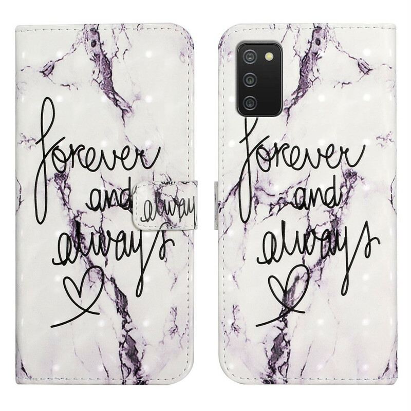 Fliptok / Bőrtok Samsung Galaxy A02s Marble Forever & Always