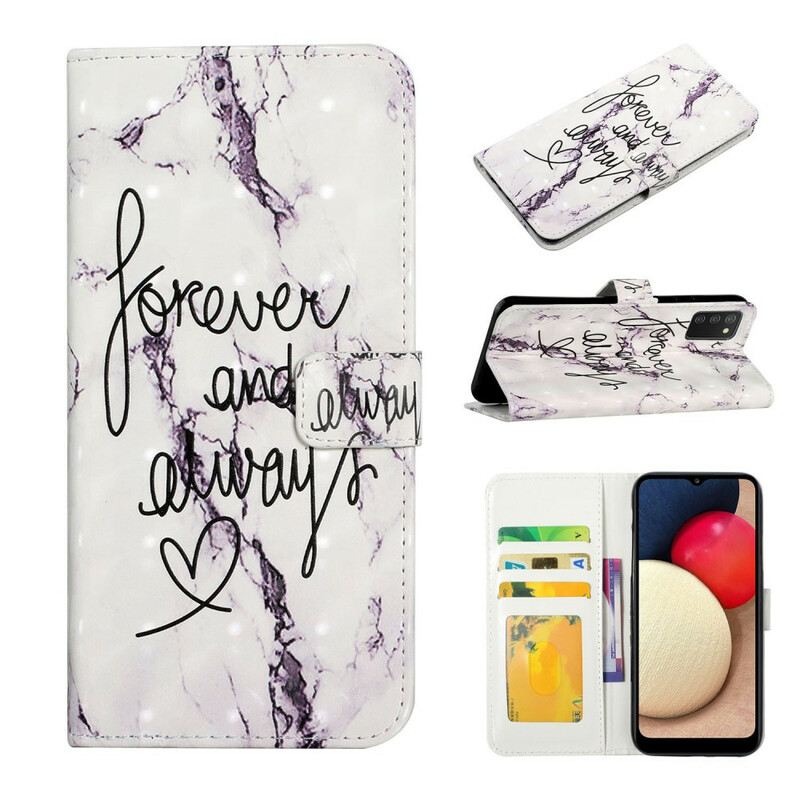 Fliptok / Bőrtok Samsung Galaxy A02s Marble Forever & Always