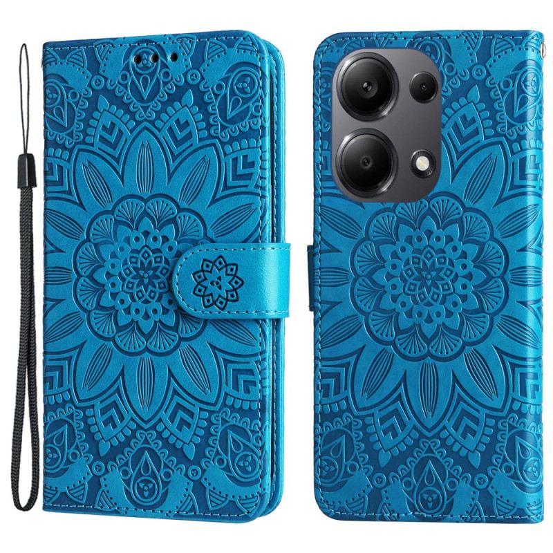 Bőrtok Xiaomi Redmi Note 13 Pro 4g Mandala Szíjjal