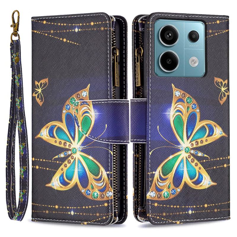 Fliptok Xiaomi Redmi Note 13 Pro 4g Strass Butterfly Pénztárca Pánttal