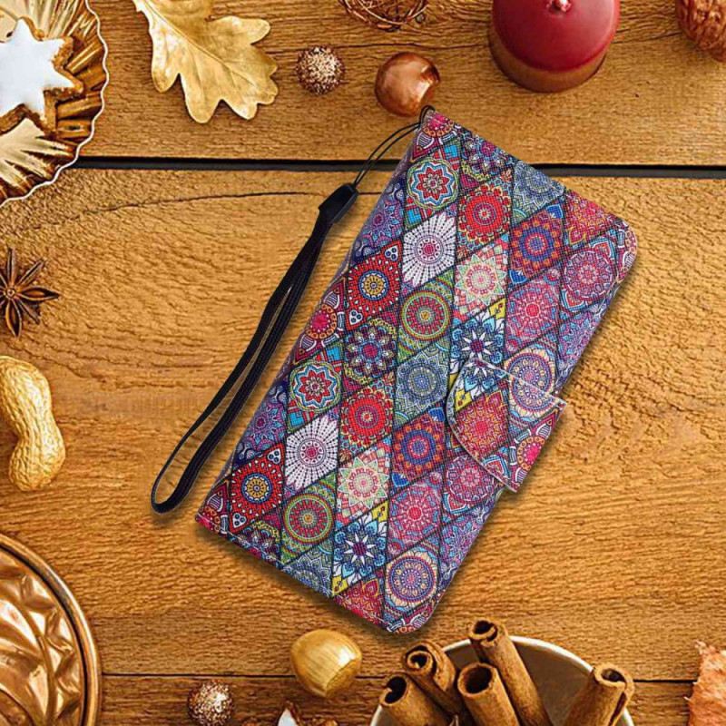 Kinyitható Bőrtok Xiaomi Redmi Note 13 Pro 4g Zsinóros Kaleidoszkóp