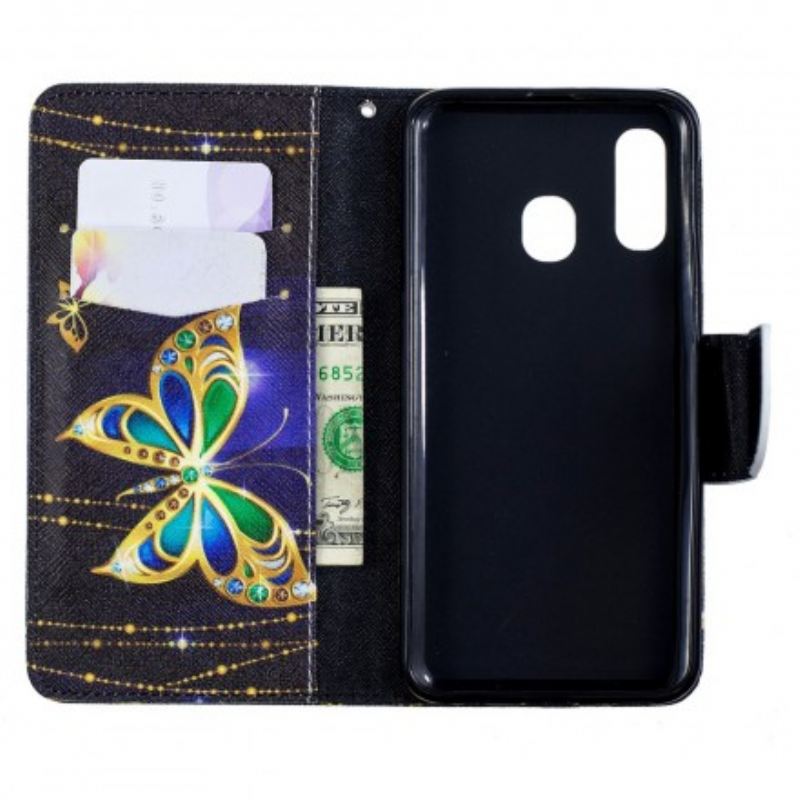 Kinyitható Tokok Samsung Galaxy A40 Magic Butterfly